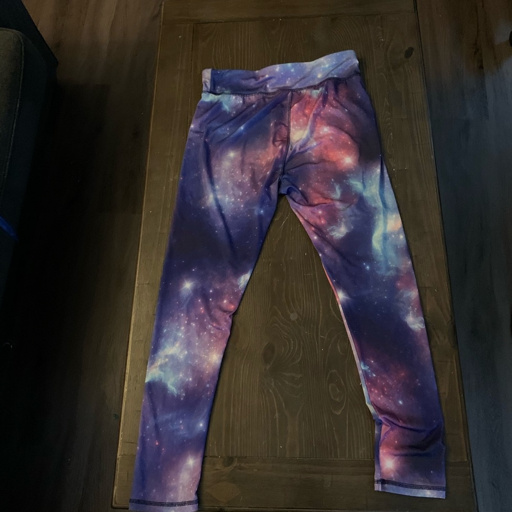 Galaxy print leggings; no brand/size tags (small?)